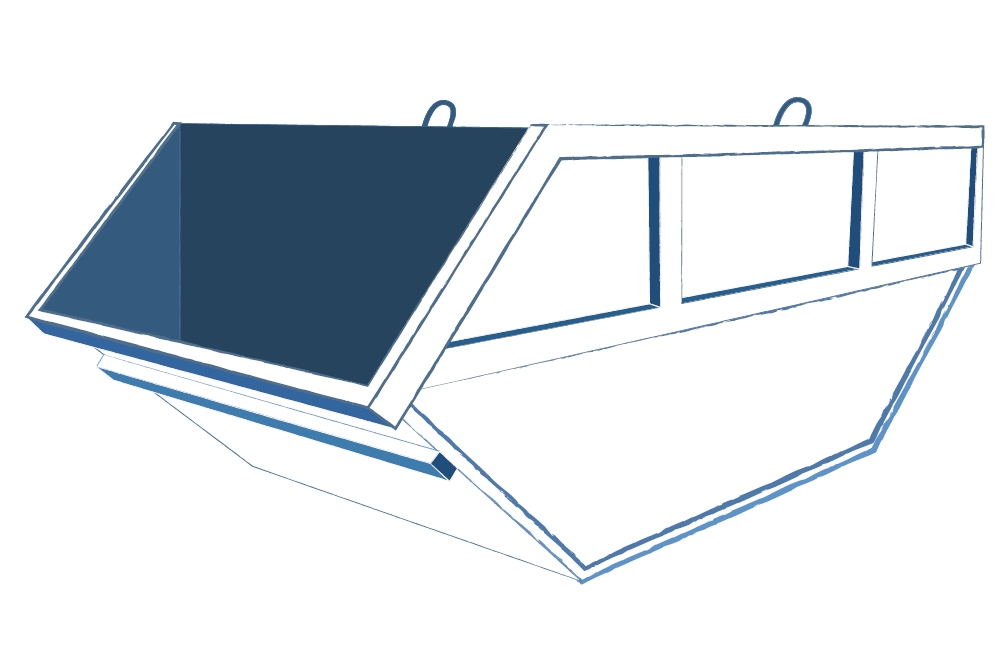 Zeichnung eines Containers, dekoratives Element